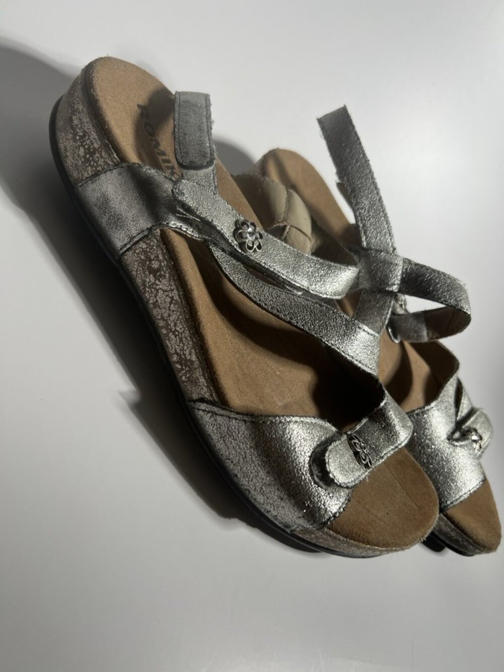 Romika Metallic Leather Comfort Sandals Women’s EU 38 US 7.5 - Picture 6 of 11